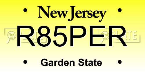 R85PER New Jersey License Plate