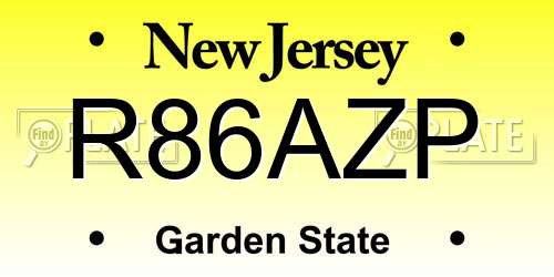 R86AZP New Jersey License Plate