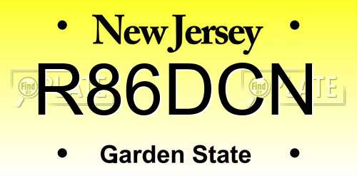 R86DCN New Jersey License Plate