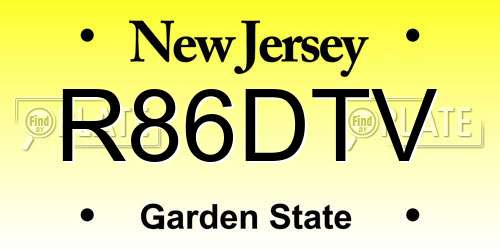 R86DTV New Jersey License Plate