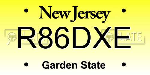 R86DXE New Jersey License Plate