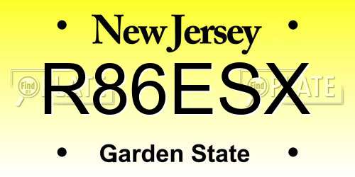 R86ESX New Jersey License Plate