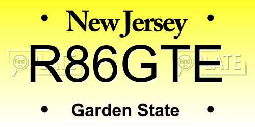 R86GTE New Jersey License Plate