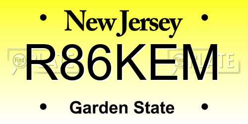 R86KEM New Jersey License Plate