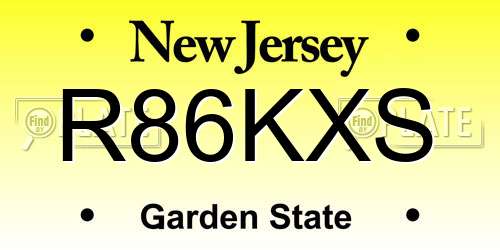 R86KXS New Jersey License Plate