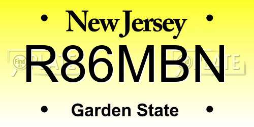 R86MBN New Jersey License Plate