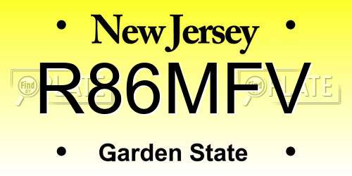 R86MFV New Jersey License Plate