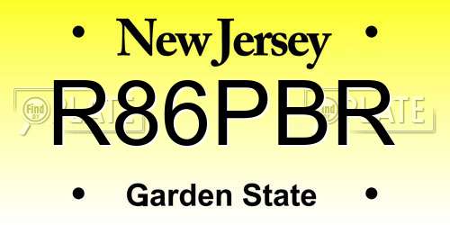R86PBR New Jersey License Plate