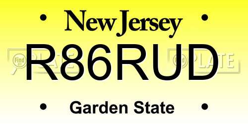 R86RUD New Jersey License Plate