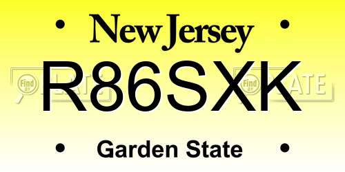 R86SXK New Jersey License Plate