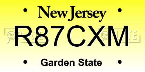 R87CXM New Jersey License Plate