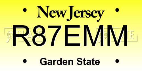 R87EMM New Jersey License Plate