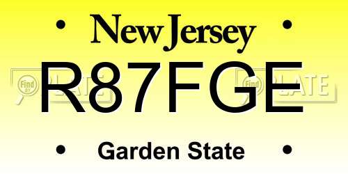 R87FGE New Jersey License Plate