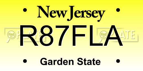R87FLA New Jersey License Plate