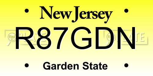R87GDN New Jersey License Plate