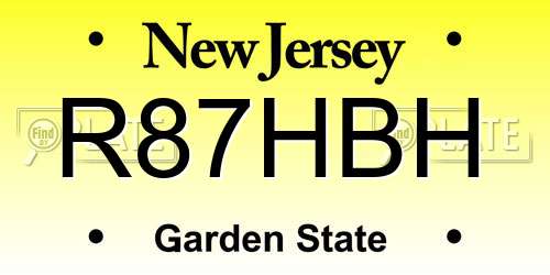 R87HBH New Jersey License Plate
