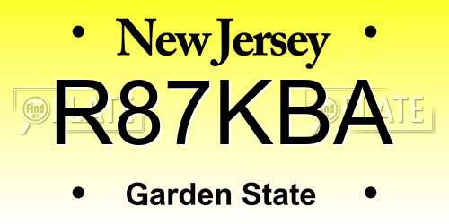 R87KBA New Jersey License Plate