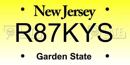 R87KYS New Jersey License Plate