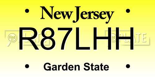 R87LHH New Jersey License Plate