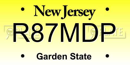 R87MDP New Jersey License Plate
