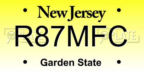 R87MFC New Jersey License Plate
