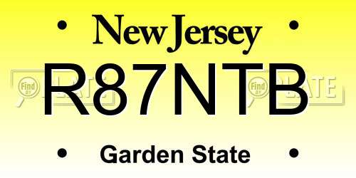 R87NTB New Jersey License Plate