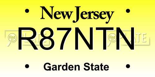 R87NTN New Jersey License Plate