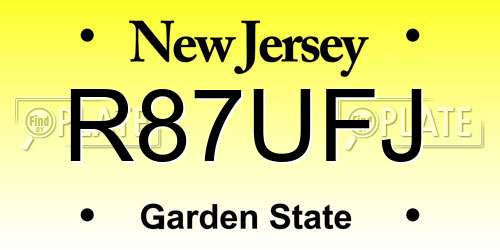 R87UFJ New Jersey License Plate