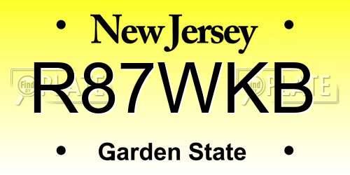 R87WKB New Jersey License Plate
