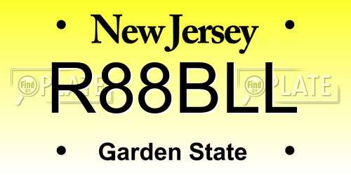 R88BLL New Jersey License Plate