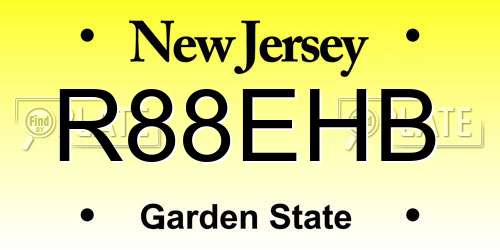 R88EHB New Jersey License Plate