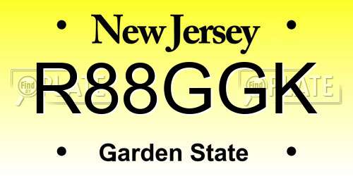 R88GGK New Jersey License Plate