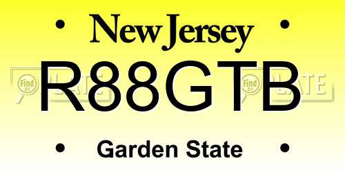 R88GTB New Jersey License Plate