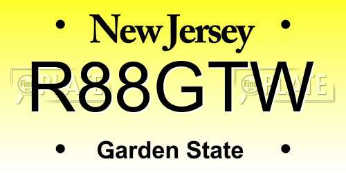 R88GTW New Jersey License Plate