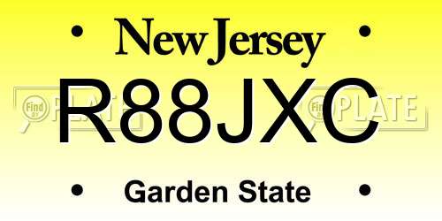 R88JXC New Jersey License Plate