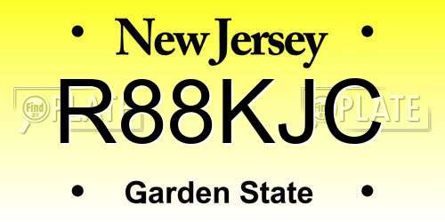 R88KJC New Jersey License Plate