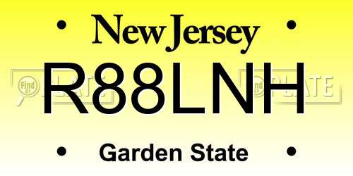 R88LNH New Jersey License Plate