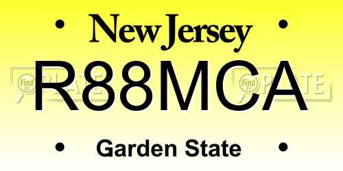 R88MCA New Jersey License Plate