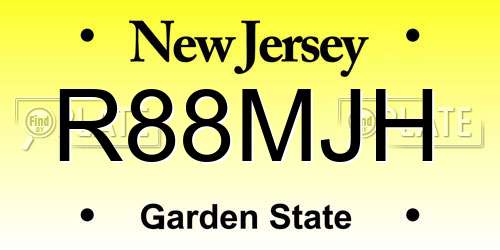 R88MJH New Jersey License Plate