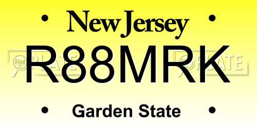 R88MRK New Jersey License Plate