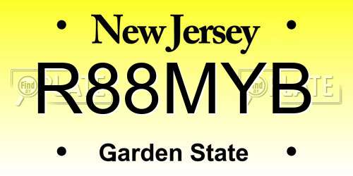 R88MYB New Jersey License Plate