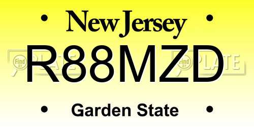 R88MZD New Jersey License Plate