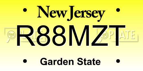 R88MZT New Jersey License Plate