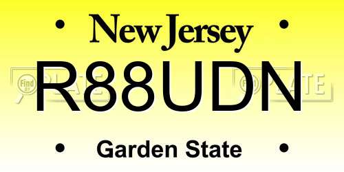 R88UDN New Jersey License Plate