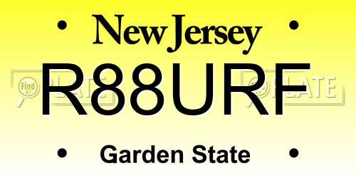 R88URF New Jersey License Plate