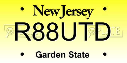 R88UTD New Jersey License Plate