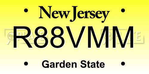 R88VMM New Jersey License Plate