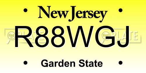 R88WGJ New Jersey License Plate
