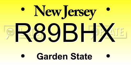 R89BHX New Jersey License Plate