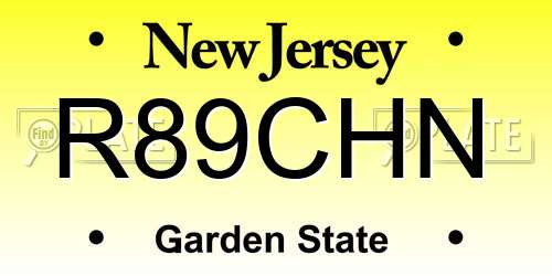 R89CHN New Jersey License Plate